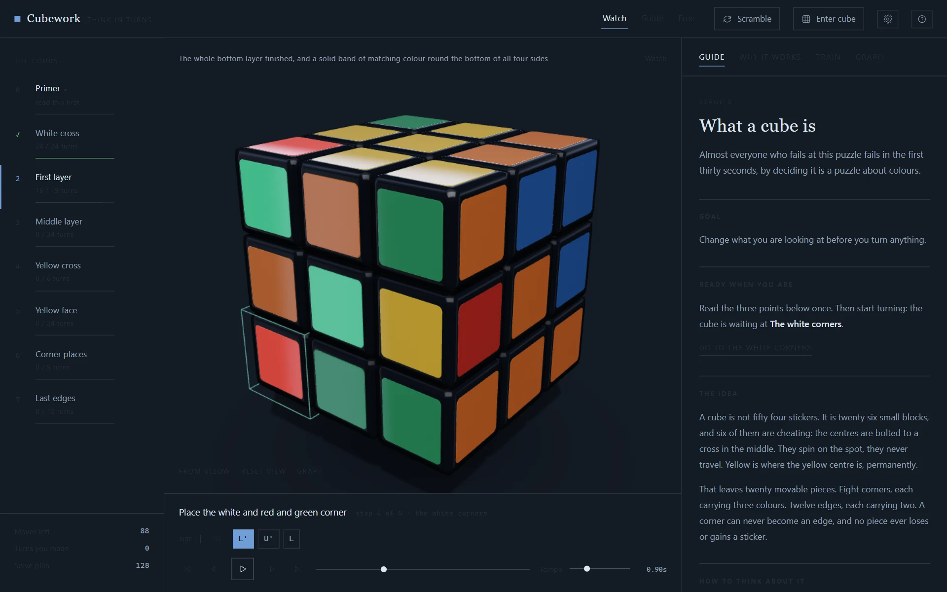 Cubework en el tema oscuro Ai