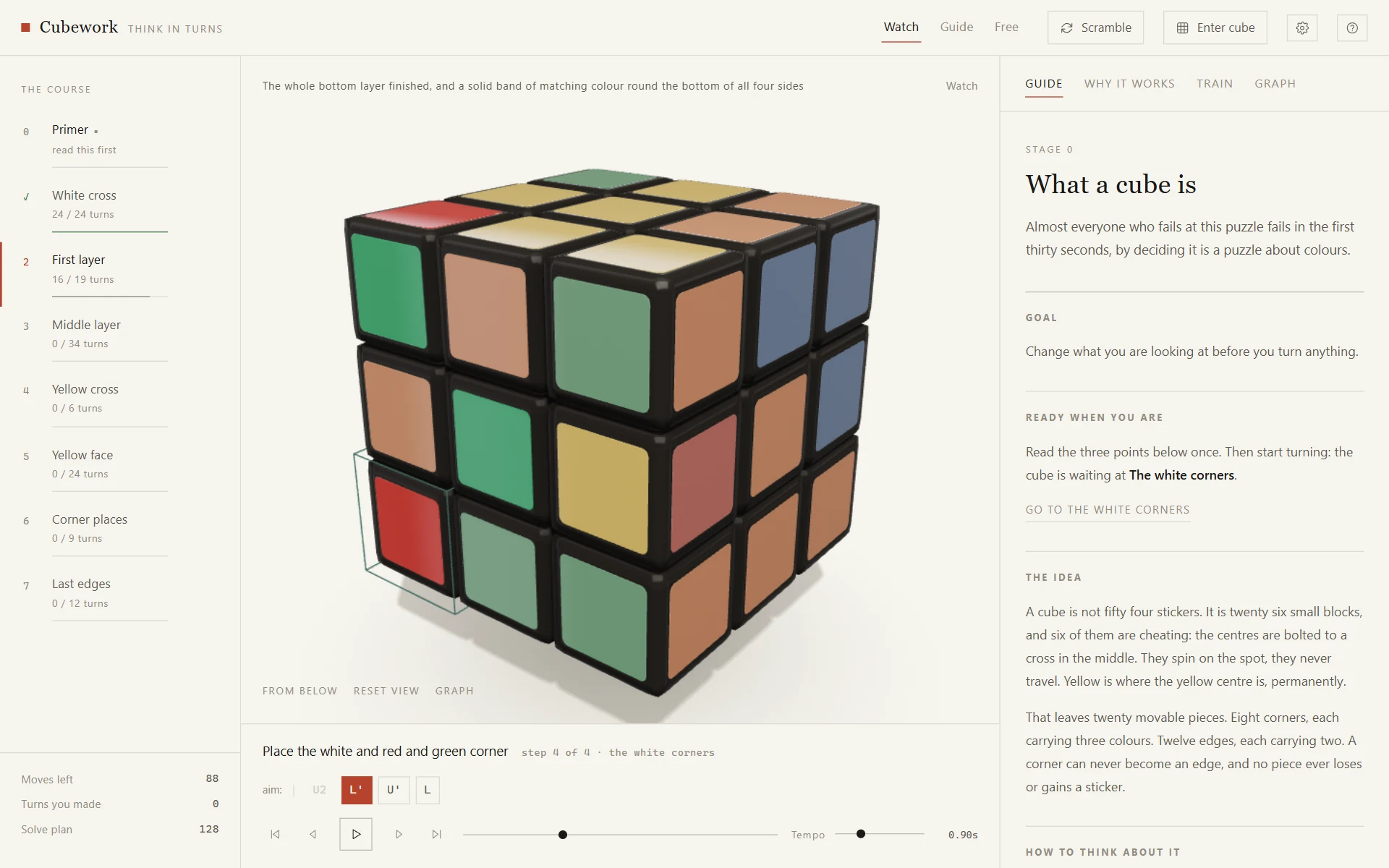 Cubework en el tema claro Washi