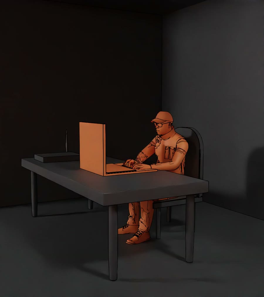 Portrait building block: the attacker figure, rendered on its own