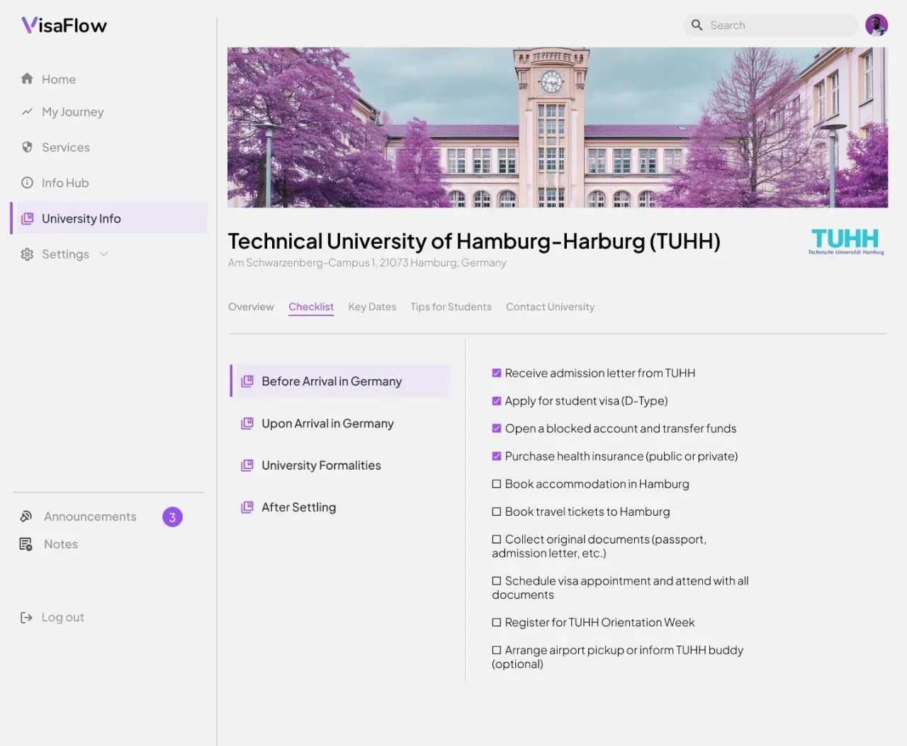 Visaflow University CMS, Figure 3